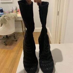 Alaia Black Suede Booties
